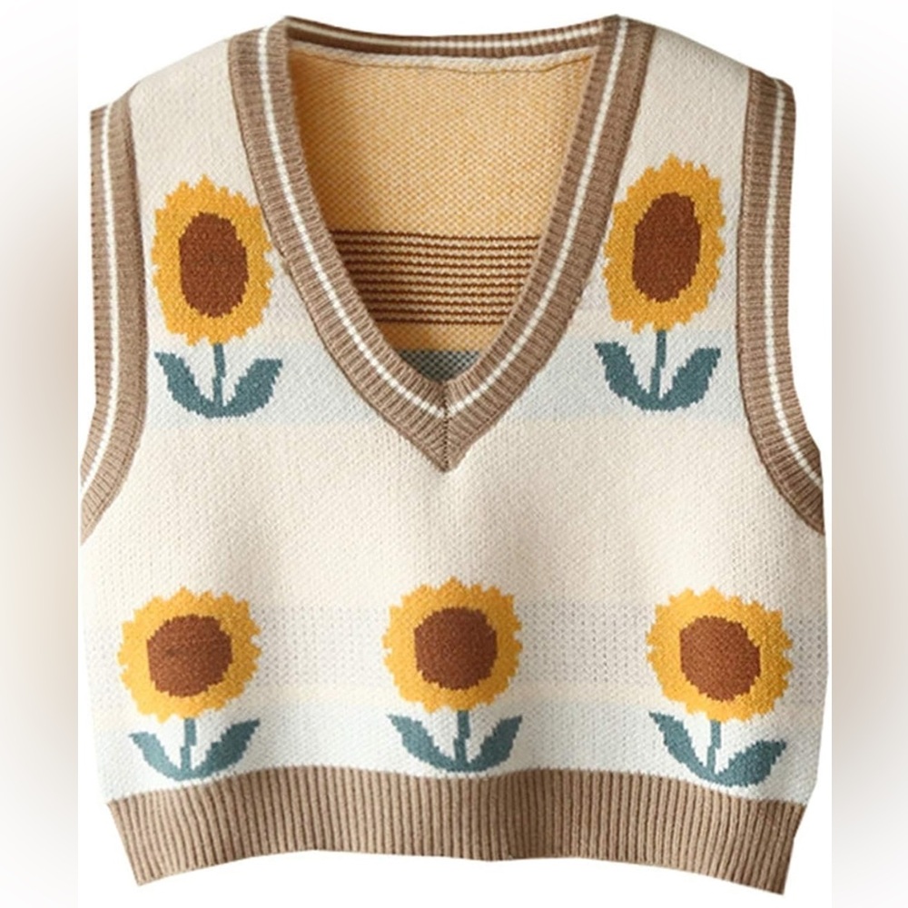 Sunflower Knit Sweater Vest